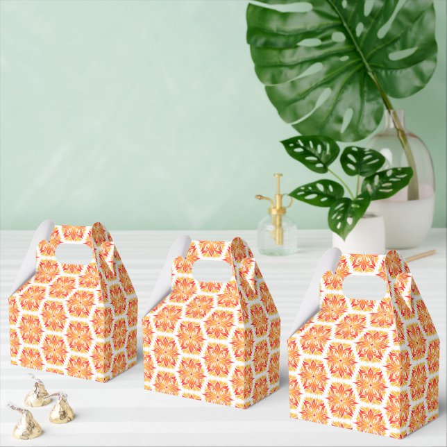 Orange Flowers, Pattern Of Flowers, Floral Pattern Favour Box (Multiple)