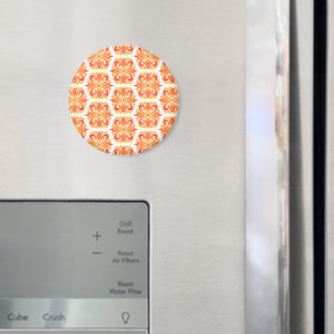 Orange Flowers, Pattern Of Flowers, Floral Pattern Magnet