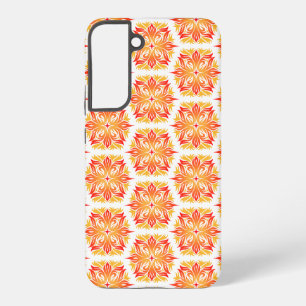 Orange Flowers, Pattern Of Flowers, Floral Pattern Samsung Galaxy Case