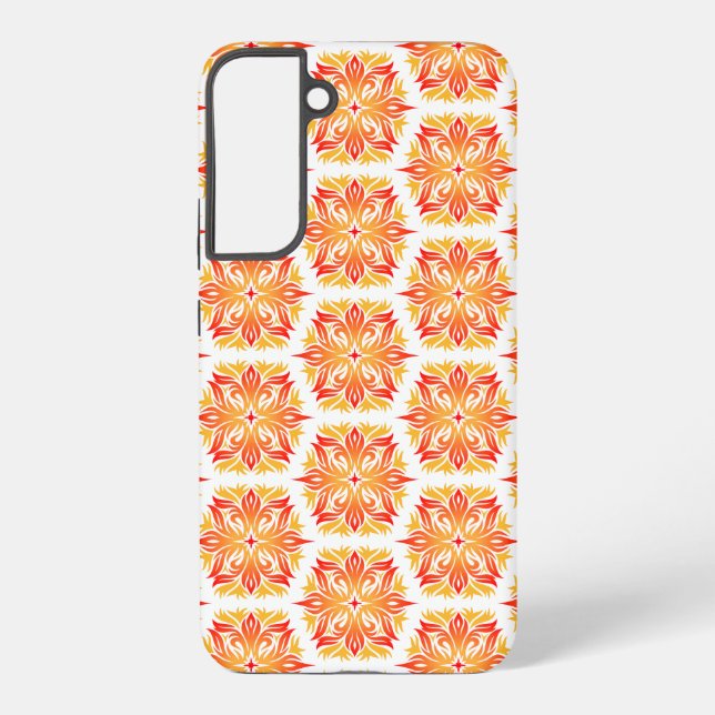 Orange Flowers, Pattern Of Flowers, Floral Pattern Samsung Galaxy S22+ Case (Back)