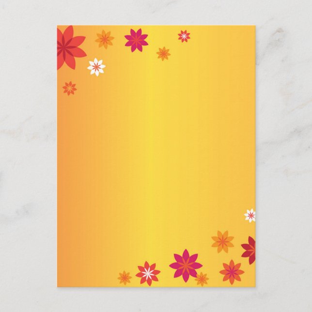 Orange Flowers Postcard (Front)