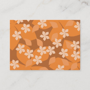 Orange Flowers. Retro Floral Pattern. Business Card