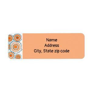 Orange Flowers Return Address Label