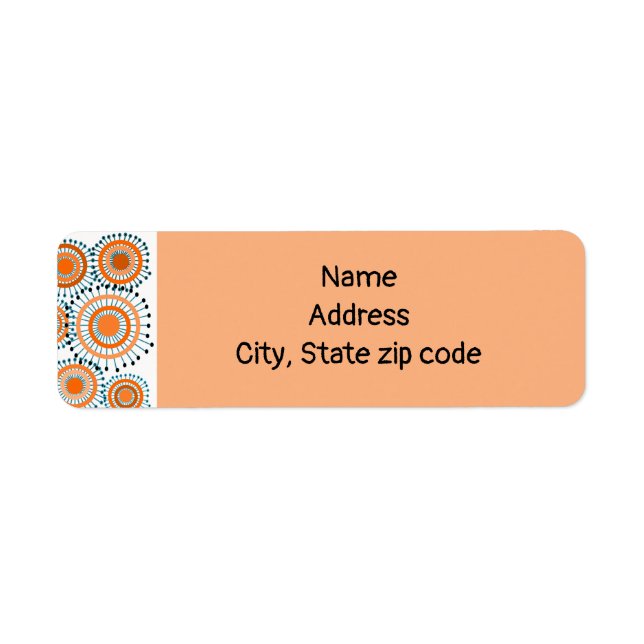 Orange Flowers  Return Address Label (Front)