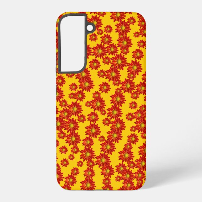 Orange Flowers Samsung Galaxy S22+ Case (Back)