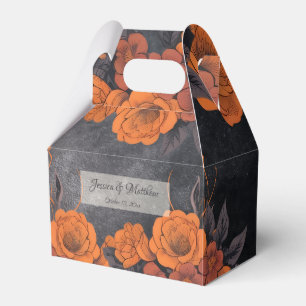 Orange Flowers simple Elegant  Favour Box