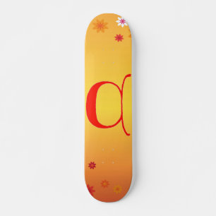 Orange Flowers Skateboard