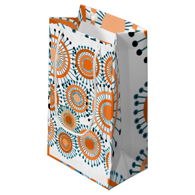 Orange Flowers  Small Gift Bag (Front Angled)
