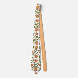ORANGE FLOWERS TIE