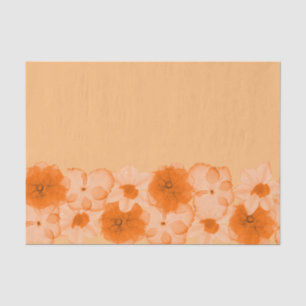 Orange Flowers Tissue Paper
