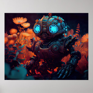 Orange Flowers Tropic Bot Poster