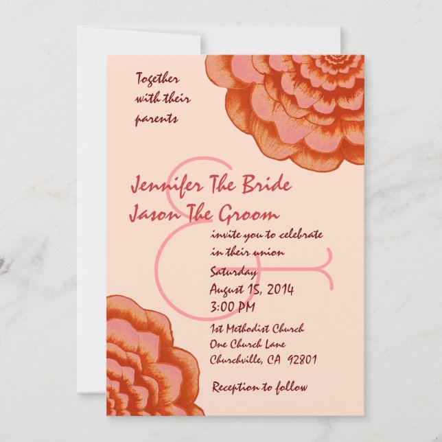 Orange Flowers Wedding Template (Front)