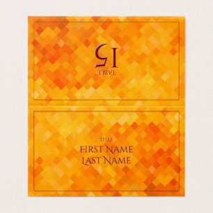 Orange Folded Card for wedding party table number