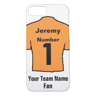 Orange Football Shirt. Customise the name and team iPhone 8/7 Case