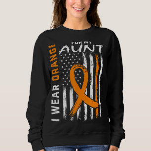 Orange For My Aunt Leukaemia Awareness American Fl Sweatshirt