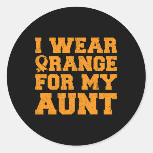 Orange For My Aunt Leukaemia Awareness Cancer Niec Classic Round Sticker