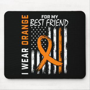 Orange For My Best Friend Leukaemia Awareness Flag Mouse Pad