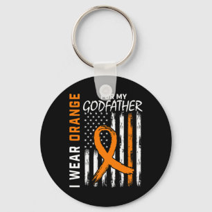 Orange For My Godfather Leukemia Cancer Awareness  Key Ring