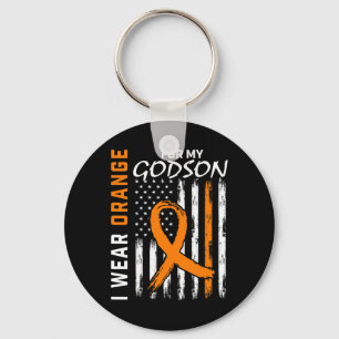Orange For My Godson Leukemia Cancer Awareness Ame Key Ring