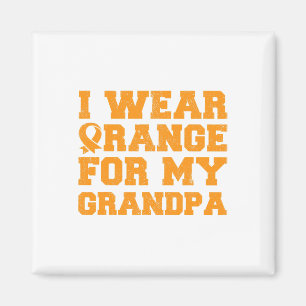 Orange For My Grandpa Leukaemia Awareness Granddau Magnet