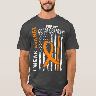 Orange For My Great Grandma Leukemia Cancer Awaren T-Shirt