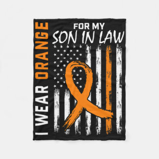 Orange For My Son In Law Leukaemia Cancer Awarenes Fleece Blanket