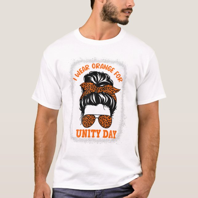 Orange For Unity Day Messy Bun T-Shirt (Front)