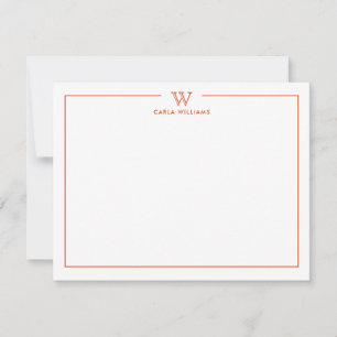 Orange Formal Classic Family Monogram Minimal Card