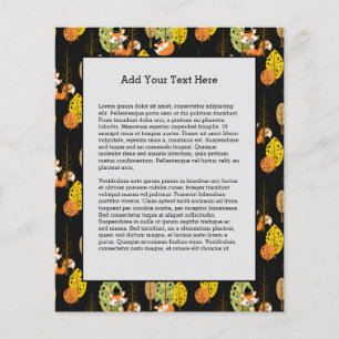 Orange Fox Autumn Forest Night Hipster Nature Flyer