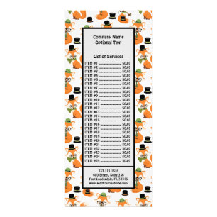 Orange Fox Black Hat Nerd Hipster Glasses Foxes Rack Card