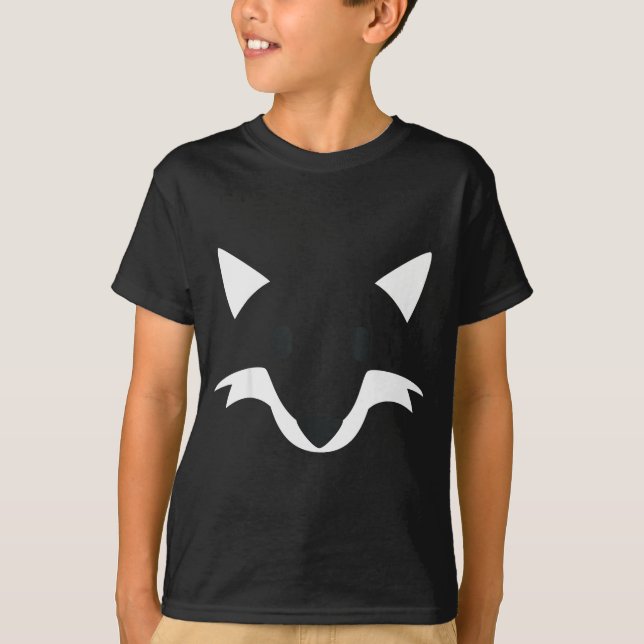 Orange Fox Face Halloween Apparel Matching Group F T-Shirt (Front)