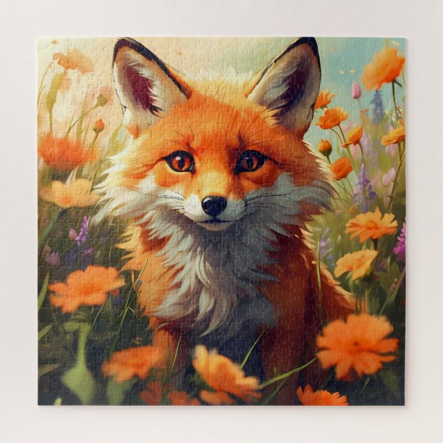 Orange fox illustration jigsaw puzzle (Vertical)