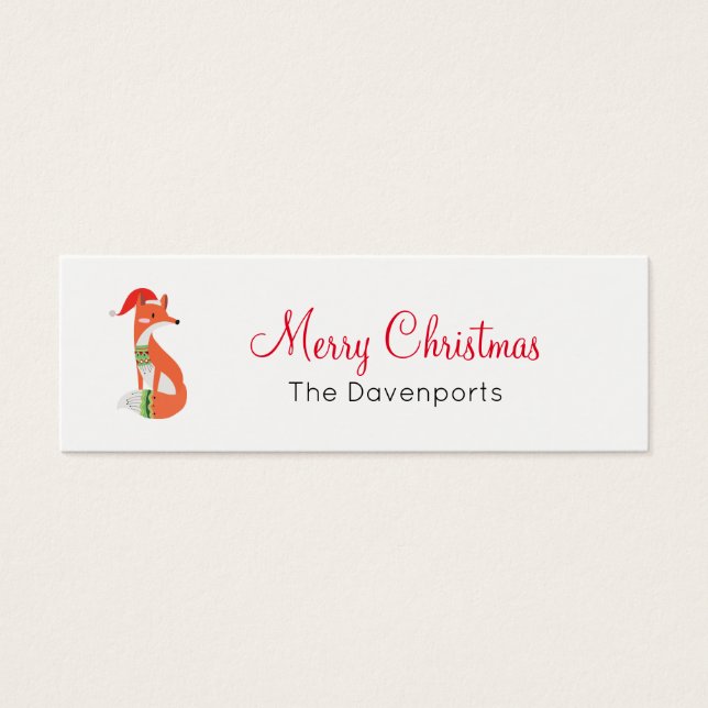 Orange Fox in Red Santa Hat Merry Christmas (Front)