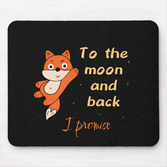 Orange fox with moon mouse pad (Front)
