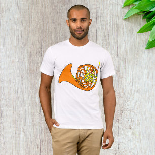 Orange French Horn Mens T-Shirt