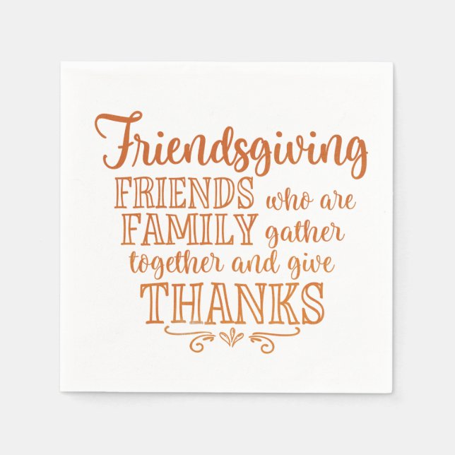 Orange Friendsgiving Napkin (Front)