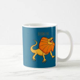 Orange Frilled Neck Lizard Cartoon Illustration Ba Coffee Mug