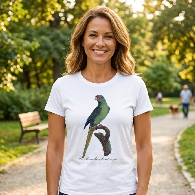 Orange-Fronted Parakeet, Eupsittula Canicularis T-Shirt (Orange-Fronted Parakeet, Eupsittula Canicularis. Women Basic White T-Shirt)