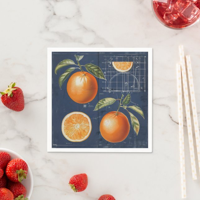 Orange Fruit Blueprint Napkin (Insitu)