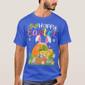 Orange Fruit Bunny Egg Hunting Funny Orange Happy  T-Shirt