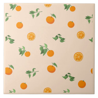 Orange Fruit citrus classic pattern Ceramic Tile
