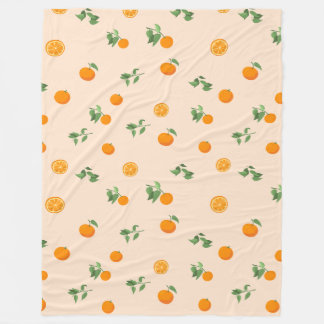 Orange Fruit citrus classic pattern Fleece Blanket