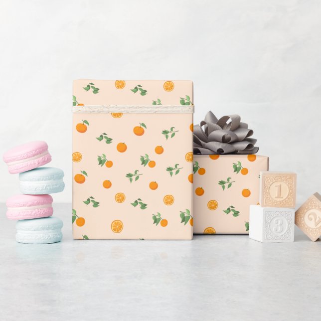 Orange Fruit citrus classic pattern  Wrapping Paper (Baby Shower)