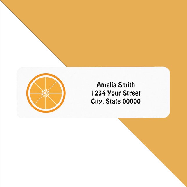 Orange Fruit Citrus Personalise Return Address Label (A return address label featuring an orange fruit slice.  Text can be personalized to fit your needs)