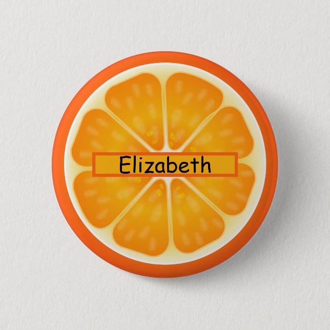 Orange fruit Custom Name 6 Cm Round Badge (Front)