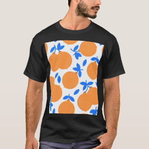 Orange Fruit: Exquisite Blue-Twigged Pattern. T-Shirt