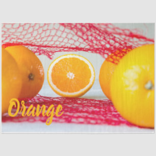Orange fruit for vegan and vegeatrian tissue paper