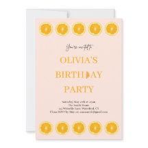 Orange Fruit Fresh Birthday Party Invitation