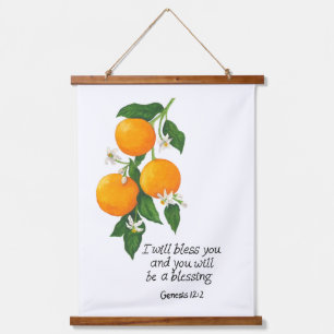 Orange Fruit Genesis 12:2 Hanging Tapestry