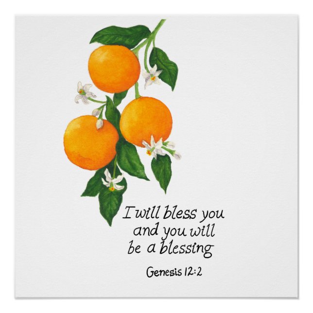Orange Fruit Genesis 12:2 Poster (Front)